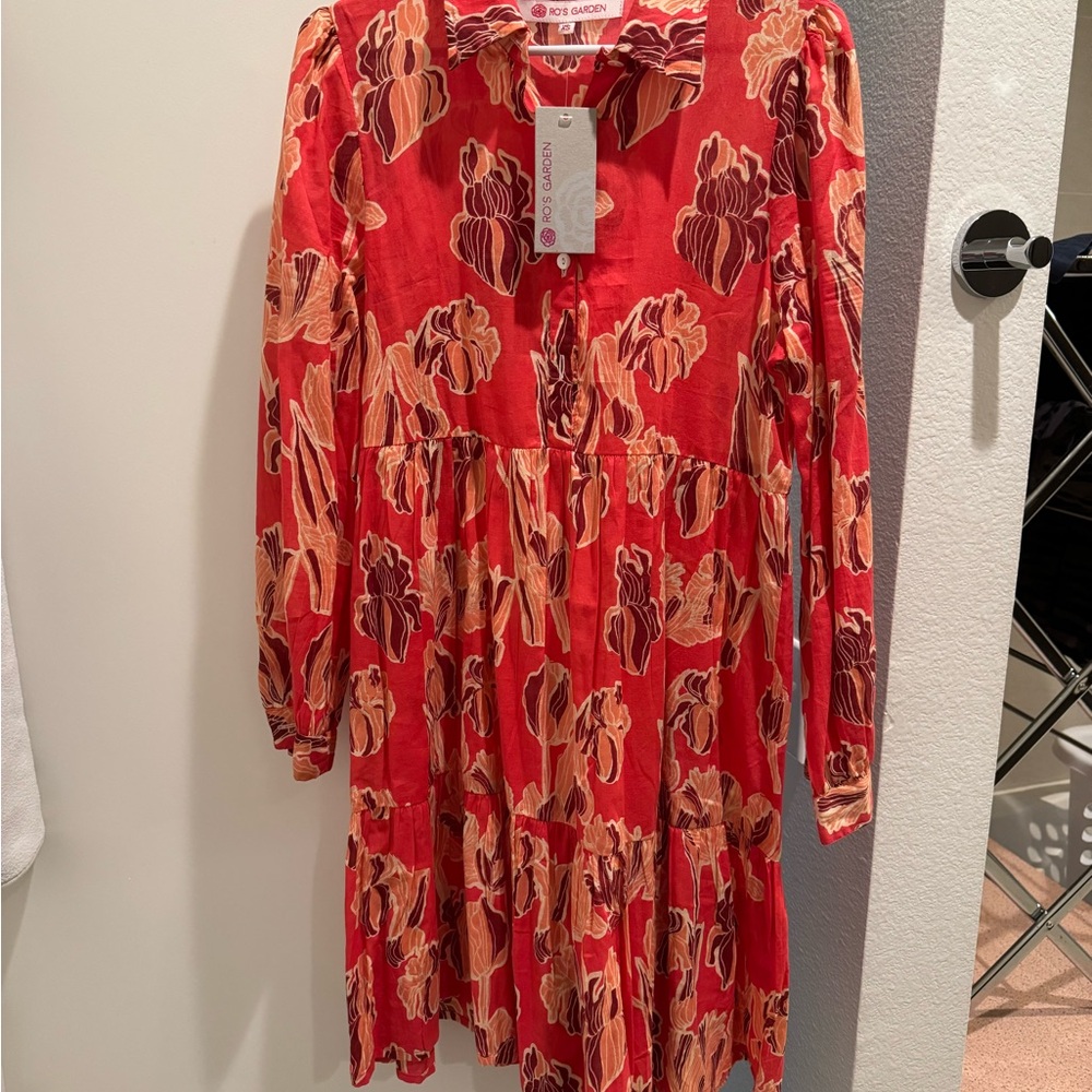 Ro’s Garden Tulip Scarlet Romy Short Dress in size XS — NEW with tags